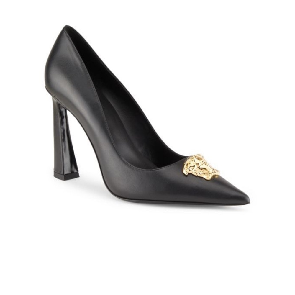 Versace Black and Gold High Heel Pumps
